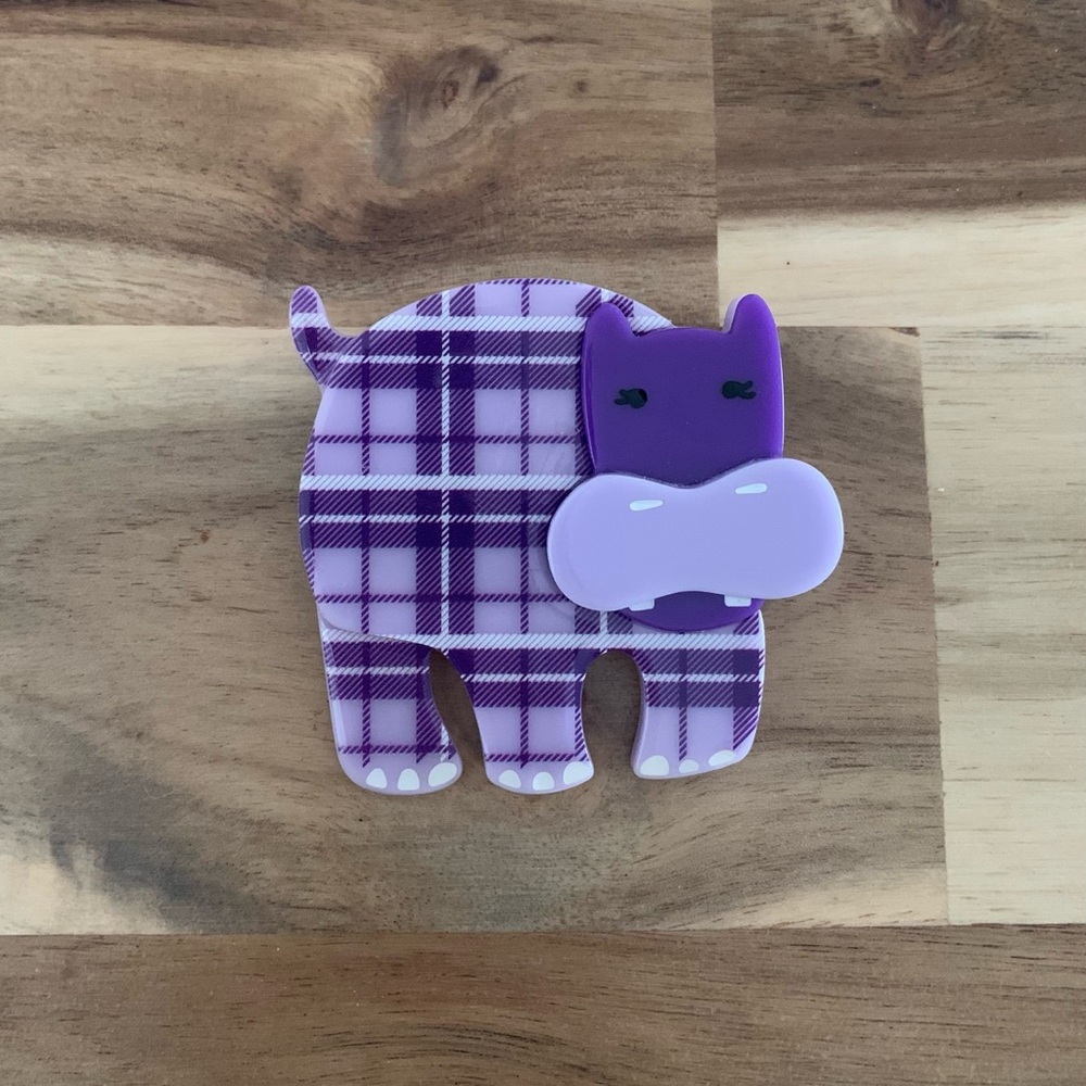Erstwilder Hilda Hippo Brooch Animal Pin NWOT